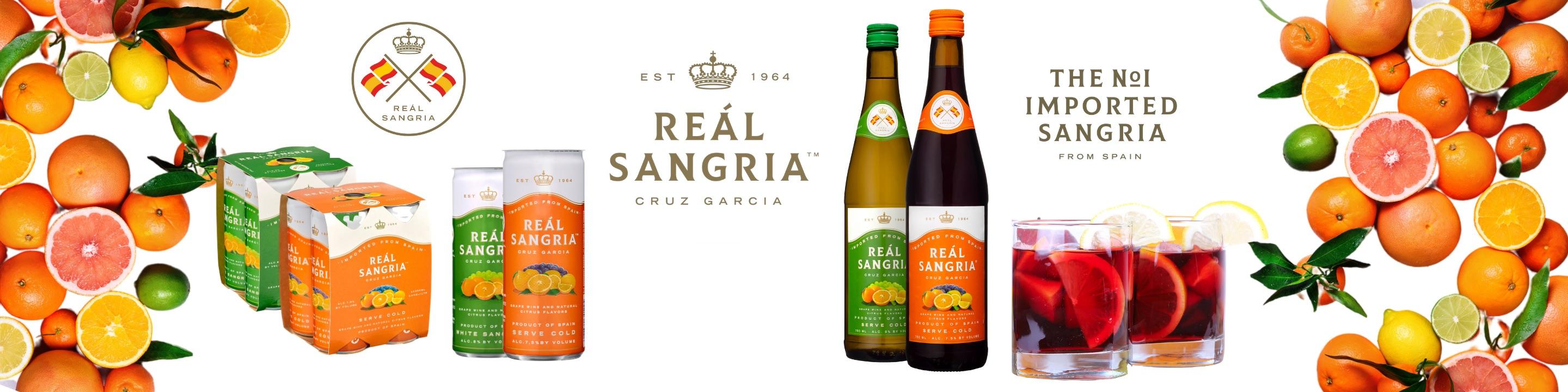 A true and authentic Sangria imported from Spain. Made  100%  from Spanish and natural citrus fruit flavors creating an authentic Spanish Sangria.

Real Sangria is a medium bodied, fruit forward sangria with a low ABV  that is the perfect drink to share with family and friends.  Real Sangria is ready to drink so just chill and serve over ice. Add some fruit slices to create an authentic Spanish summer drink, or as a base for your favorite cocktail.