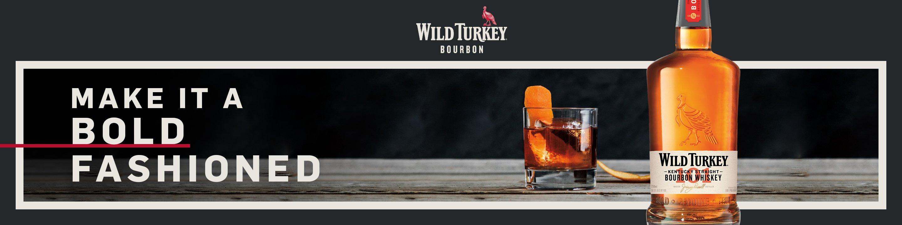 Uncompromising since 1855, Wild Turkey is the Real Kentucky Straight Bourbon Whiskey. Using only natural processes, Wild Turkey products are aged in new American white oak barrels with the deepest #4 “alligator” char, giving them a rich russet color while carrying full flavors of vanilla and smooth caramel. The father-son Master Distiller team of Jimmy Russell and Eddie Russell have more than 90 years combined experience and with that experience comes the knowledge that they make their bourbons and ryes the right way, every time. Complementing the classic Wild Turkey 101 Bourbon are Wild Turkey Bourbon and Rye, Rare Breed, Kentucky Spirit, Forgiven and Spiced. Wild Turkey is a true American icon and has won many U.S. and International awards, including the American Tasting Award of Excellence, and most recently the Double Gold Medal at the San Francisco World Spirits Competition. Buy Wild Turkey online now from nearby liquor stores via Minibar Delivery. 