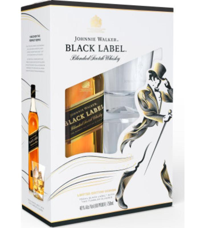 Johnnie Walker Black Label Blended Scotch Whisky Gift Pack