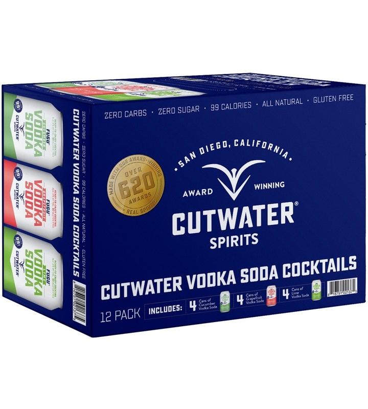 Cutwater Vodka Soda Mixed 8 pack (4 Grapefruit, 2 Lime, 2 Cucumber)