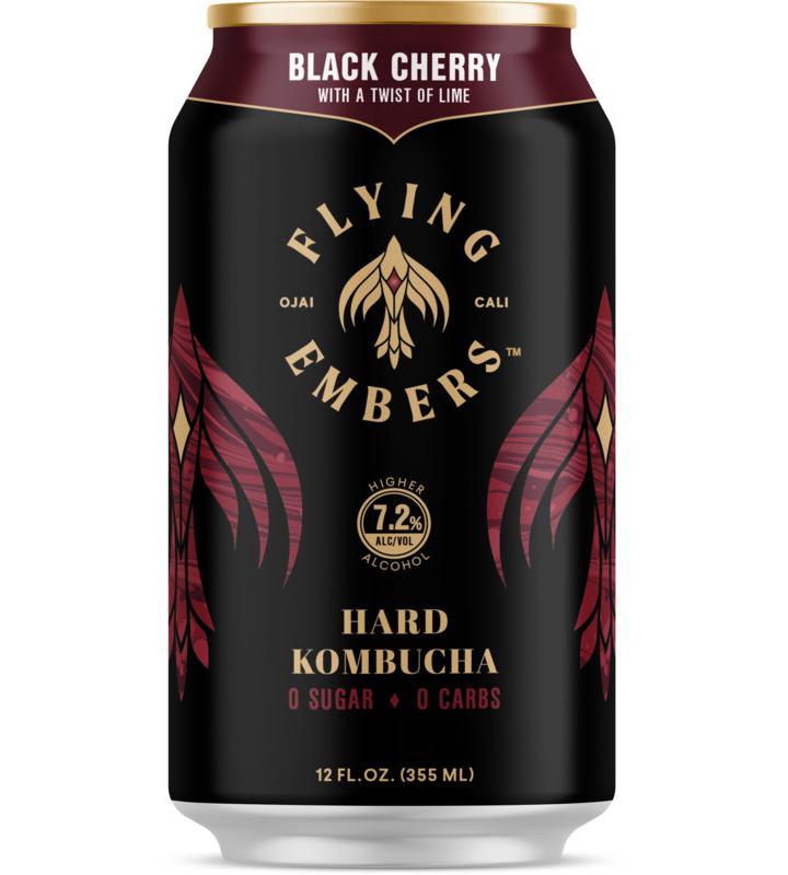 Flying Embers Black Cherry with Lime Hard Kombucha