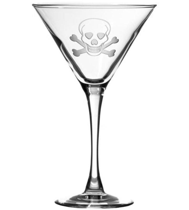 Rolf Skull and Cross Bones Martini Glass (Set of 4)