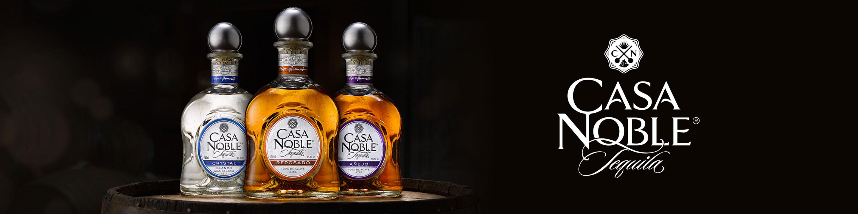  To craft superior tequila worth sharing, that's Casa Noble's pursuit. The tequila is made from estate-grown agaves cooked in traditional stone ovens; these are naturally fermented and distilled three times.  Buy Casa Noble online now from your nearby liquor store via Minibar Delivery.