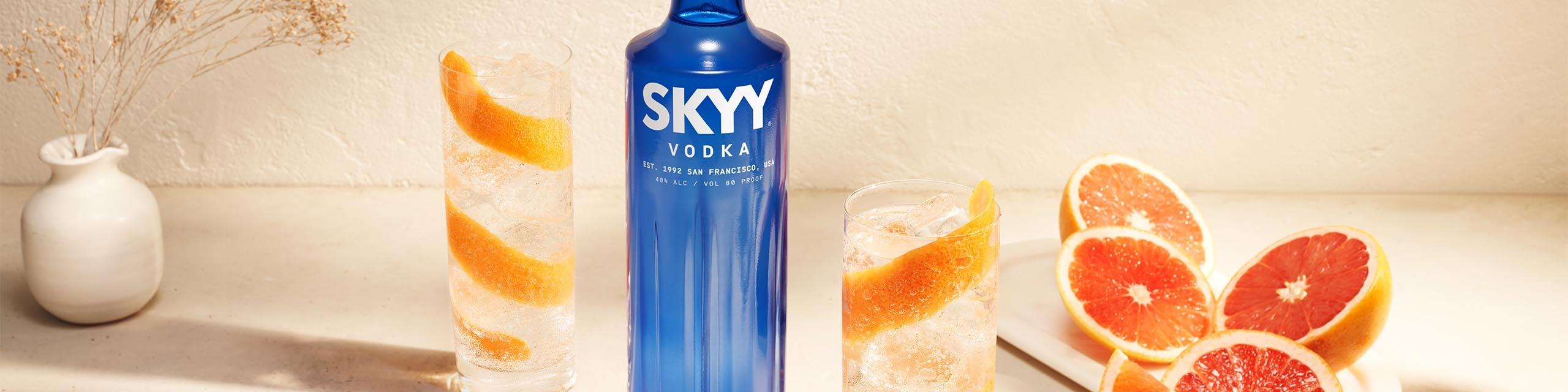 SKYY® Vodka celebrates San Francisco by joining its namesake with the Pacific Ocean. SKYY® is now made with water enriched by Pacific minerals from the San Francisco Bay Area, which add subtle salinity and minerality. They may also reduce bitterness, and enhance the inherent sweetness and/or flavor of some cocktail ingredients, such as grapefruit, elevating your Vodka & Soda.