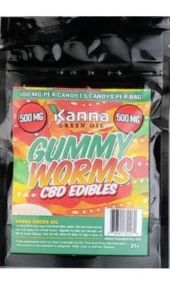 image-Kanna Green Oil CBD Gummy Worms (500 mg)