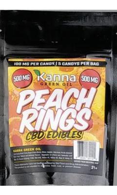 image-Kanna Green Oil CBD Gummies Peach Rings (500 mg)