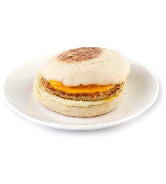 English Muffin With Sausage, Egg, and Cheese