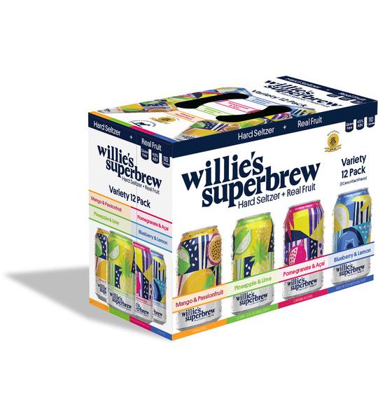 Willie's Superbrew Hard Seltzer + Real Fruit Variety 12 Pack