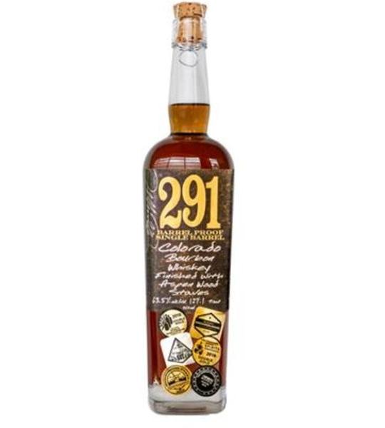 291 Colorado Bourbon Whiskey, Finished with Aspen Wood Staves, Barrel Proof, Single Barrel