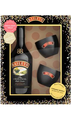 image-Baileys Original Irish Cream Liqueur with Two Ceramic Bowls