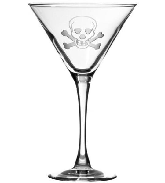 Rolf Skull and Cross Bones Martini Glass (Set of 4)