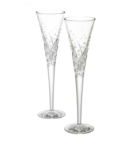 Waterford Wishes "Happy Celebrations" Toasting Flute Pair