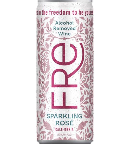 Fre Rosé Sparkling Wine, Alcohol-Removed, 250mL Wine Cans (4 pack)