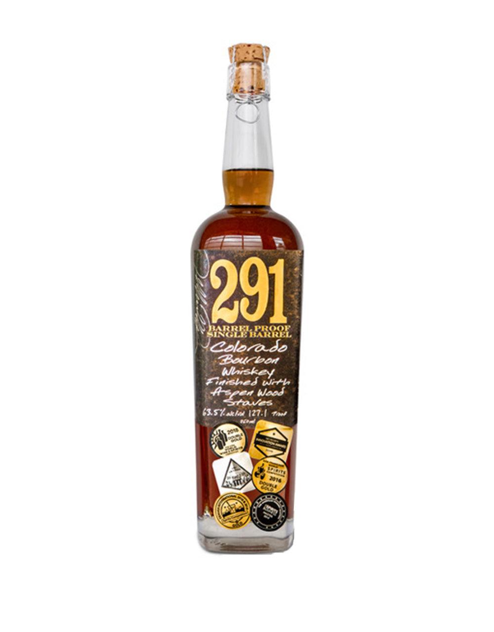 291 Colorado Bourbon Whiskey, Finished with Aspen Wood Staves, Barrel Proof, Single Barrel