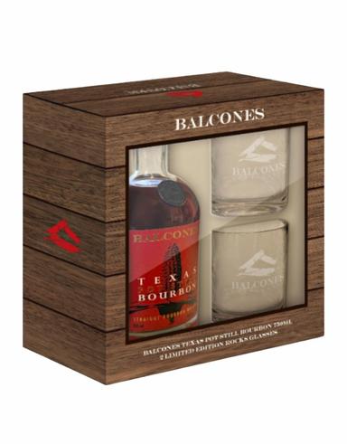 image-Balcones Texas Pot Still Bourbon with Limited Edition Balcones Rocks Glasses