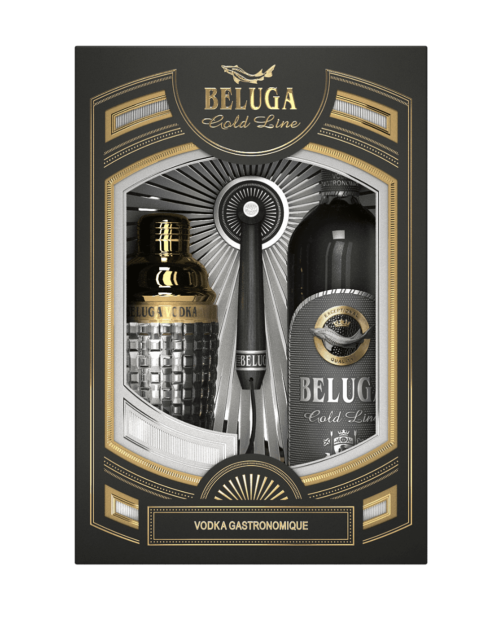 Beluga Gold Line Vodka and Shaker Gift Set