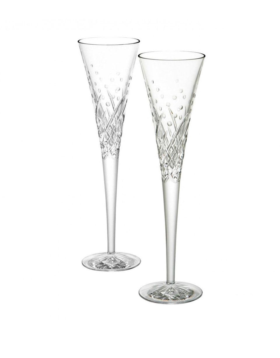 Waterford Wishes "Happy Celebrations" Toasting Flute Pair