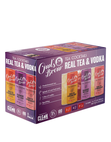 image-Owl's Brew Tea Cocktails - Real Tea & Vodka Variety Pack
